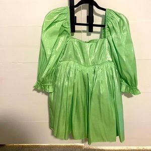 Green selkie baby doll dress